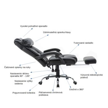 Kancelárske kreslo Arnaud 2 New v elegantnej kombinácii čiernej a chrómovej farby je ideálnou voľbou pre moderné kancelárie a pracovné priestory. Toto kreslo, vyrobené z kvalitnej ekokože a kovu, ponúka nielen štýlový vzhľad, ale aj vysokú odolnosť voči opotrebeniu s hodnotou…