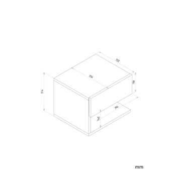 Moderný nočný stolík ARTUS je ideálny do moderne zariadených priestorov a vďaka uchyteniu na stenu pôsobí v spálni vzdušne a minimalisticky. Disponuje praktickou zásuvkou a odkladacou policou na odkladanie kníh, telefónu či iných drobností.Farebné prevedenie: sapphireMateriál: 18 mm LTD hranené PVC páskouRozmery: š 39,4 x v 31,4 x h 33,2 cmDodávame v demonte.
