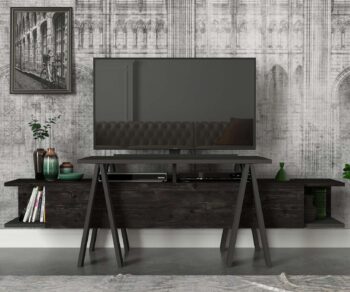Predstavujeme ASPEN, TV stolík, ktorý prináša do vašej obývačky eleganciu a funkčnosť. Tento štýlový nábytok v kombinácii tmavo hnedej a antracitovej farby je navrhnutý tak, aby poskytoval praktické a estetické riešenie pre vaše multimediálne zariadenia a ďalšie potreby.Detailné špecifikácieTyp tovaru: TV stolíkMateriál: Kvalitná LTD s hrúbkou materiálu 18 mm, zaisťujúca odolnosť a dlhú životnosť.Rozmery: 160 x 50.7 x 45 cm, ideálny pre moderné obývacie priestory.Farba: Kombinácia tmavo hnedej a antracitovej, ktorá dodáva priestoru sofistikovaný a moderný vzhľad.Vybavenie: Regálka, poskytujúca dostatok úložného priestoru pre elektroniku, knihy alebo dekorácie.Počet dverí, dvierok: Bez dverí, čo umožňuje ľahký prístup a otvorený vzhľad.Dodatočné informácie: Produkt je dodávaný v demontovanom stave, čo uľahčuje transport a montáž.TV stolík ASPEN je ideálnou voľbou pre tých, ktorí hľadajú moderný a funkčný nábytok s elegantným vzhľadom. Jeho tmavo hnedá a antracitová farba a minimalistický dizajn prinášajú do vášho domova teplo a moderný štýl.