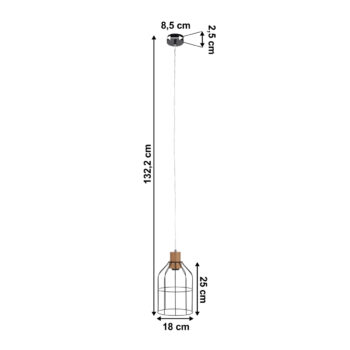 KONDELA Astok visiaca lampa čierna - Image 2