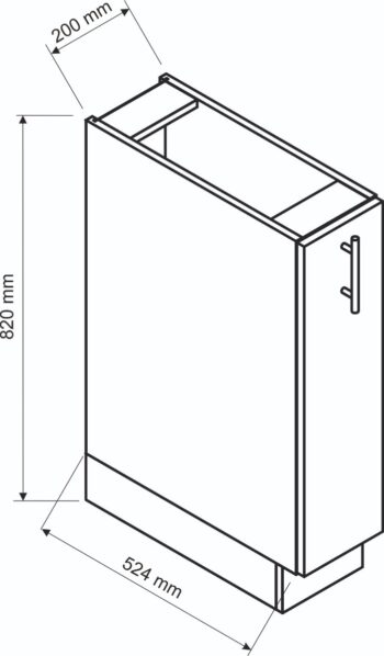 Kuchyňa ATENA je štýlový a atraktívny nábytok v retro štýle. Kuchyňa je kombináciou minimalizmu, modernosti a klasickej elegancie v jednej podobe.Korpus nábytku je vyrobený zo 16 mm hrubej LTD dosky. Predné dvierka sú z MDF dosky s hrúbkou 16 mm. Sú potiahnuté PVC fóliou. Dolná kuchynská skrinka je v bielej farbe v matnom prevedení.Rozmery (š,v,h): 20 x 82 x 52,4 cm.Súčasťou je sokel v šedej farbe a nožičky.Pracovná doska a úchyty nie sú v cene. Je potrebné ich doobjednať.Dodávame v demontovanom stave.