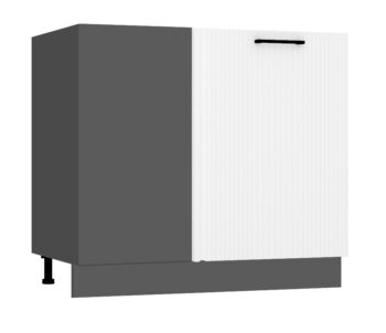 Kuchyňa ATENA je štýlový a atraktívny nábytok v retro štýle. Kuchyňa je kombináciou minimalizmu, modernosti a klasickej elegancie v jednej podobe.Korpus nábytku je vyrobený zo 16 mm hrubej LTD dosky. Predné dvierka sú z MDF dosky s hrúbkou 16 mm. Sú potiahnuté PVC fóliou. Dolná kuchynská skrinka je v bielej farbe v matnom prevedení.Rozmery (š,v,h): 90 x 82 x 52,4 cm.Súčasťou je sokel v šedej farbe a nožičky.Pracovná doska a úchyty nie sú v cene. Je potrebné ich doobjednať.Dodávame v demontovanom stave.