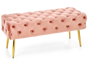 Čalúnená lavica do predsiene Athena je elegantným a praktickým doplnkom do každej domácnosti. S jej ružovou farbou a zlatými detailmi prinesie do vášho interiéru sviežosť a moderný vzhľad. Tento kúsok nábytku je ideálny na celoročné použitie.