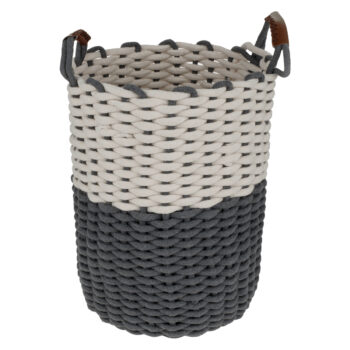Pletený kôš Avande s rozmermi 34x46 cm je elegantným a praktickým doplnkom do vášho interiéru. Vďaka svojmu modernému vzhľadu a kombinácii bielej a sivej farby sa ľahko začlení do akéhokoľvek štýlu zariadenia. Tento kôš je vyrobený z kvalitnej látky, konkrétne z bavlny…