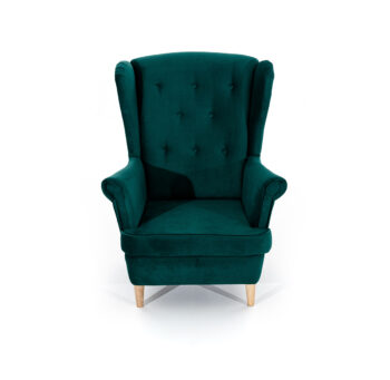 Luxusné celočalúnené kreslo (ušiak) AVEIRO 1F je vhodné pre vybavenie moderných interiérov. Tento elegantný kúsok s prvkami retro štýlu bude dokonalými doplnkom Vašej obývačky, haly alebo pracovne. Unikátny dizajn mu dodávajú elegantné lakťové opierky, štýlové prešívanie operadlovej časti a vysoké…