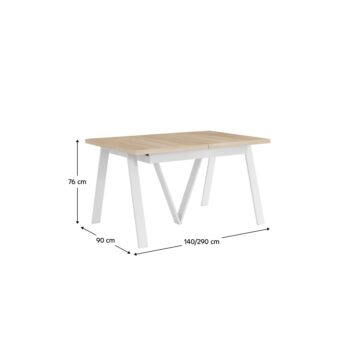 Rozkladací jedálenský stôl Aveny 140/290 v elegantnom prevedení dub sonoma a biela je ideálnym riešením pre moderné interiéry. Tento stôl, značky KONDELA, ponúka praktickú rozkladaciu funkciu, ktorá umožňuje jeho šírku zväčšiť z pôvodných 140 cm až na úctyhodných 290 cm. Vďaka…