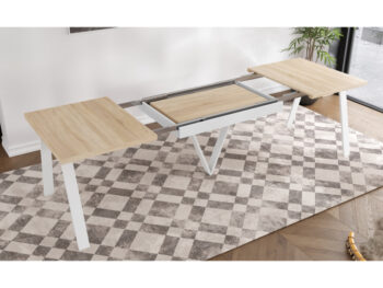 Rozkladací jedálenský stôl Aveny 140/290 v elegantnom prevedení dub sonoma a biela je ideálnym riešením pre moderné interiéry. Tento stôl, značky KONDELA, ponúka praktickú rozkladaciu funkciu, ktorá umožňuje jeho šírku zväčšiť z pôvodných 140 cm až na úctyhodných 290 cm. Vďaka…