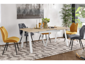 Rozkladací jedálenský stôl Aveny 140/290 v elegantnom prevedení dub sonoma a biela je ideálnym riešením pre moderné interiéry. Tento stôl, značky KONDELA, ponúka praktickú rozkladaciu funkciu, ktorá umožňuje jeho šírku zväčšiť z pôvodných 140 cm až na úctyhodných 290 cm. Vďaka…