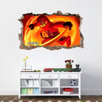 Akčná nálepka na stenu červený ninja go 47 x 77 cm