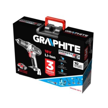 Aku skrutkovač Energy + 18V, Li-Ion, 58G006 GRAPHITE - SET 2