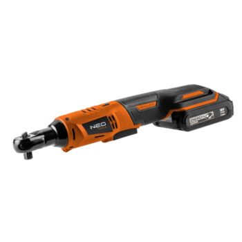 Akumulátorová račňa Energy+ 18V, Li-lon, 3/8 palcov, bez batérie, 1/2 palcový adaptér 04-603 NEO