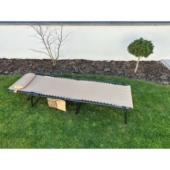 Aldotrade Záhradné rozkladacie lehátko s taškou190x58x30 cm, krémová