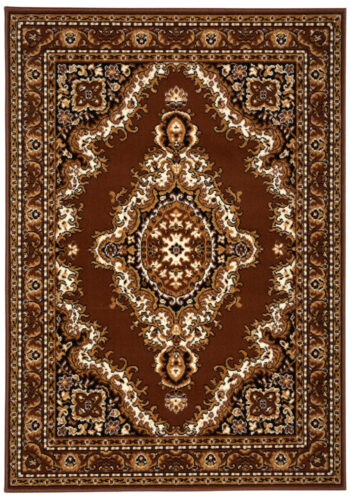 Alfa Carpets, Kusový koberec TEHERAN T-102 brown, 160x230, hnedá, chodba / predsieň