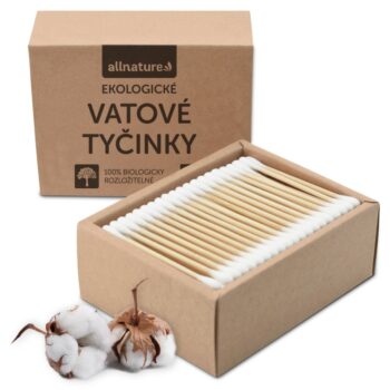 Allnature Ekologické vatové tyčinky, 200 ks
