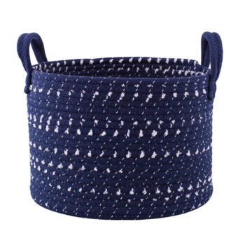 Altom Bavlnený okrúhly košík Dark blue, 28 x 20 cm, pr. 28 cm