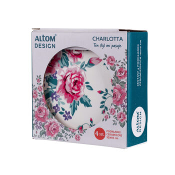 Altom Keramická podtácka Floral, 10 x 10 cm, sada 4 ks