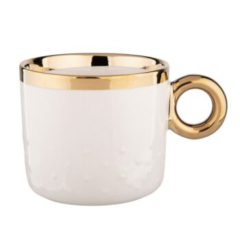 Altom Porcelánový hrnček Palazzo dots 350 ml, biela