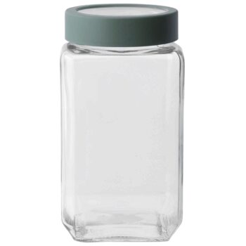 Altom Sklenená hranatá dóza s vekom 1 l, zelená, 1000 ml