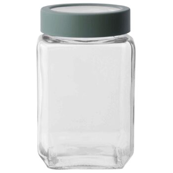 Altom Sklenená hranatá dóza s vekom 700 ml, zelenázelená, 700 ml
