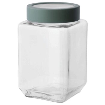Altom Sklenená hranatá dóza s vekom 700 ml, zelenázelená, 700 ml