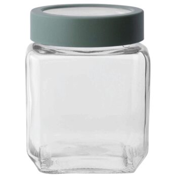 Altom Sklenená hranatá dóza s víkem 500 ml, zelená, 500 ml