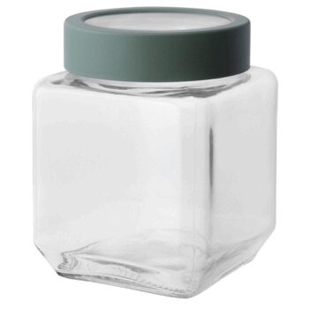 Altom Sklenená hranatá dóza s víkem 500 ml, zelená, 500 ml