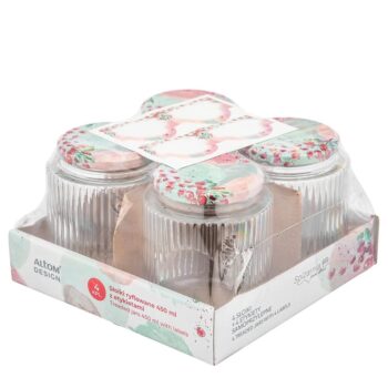 Altom Zavárací pohár s viečkom a etiketou 450 ml, 4 ks, 450 ml