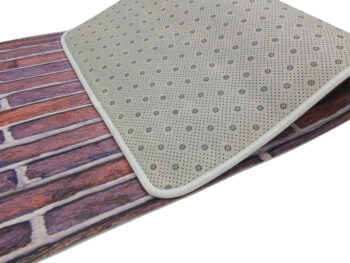 Apextextil, Protišmyková 3D predložka Tehly, 60x180, fialová, kuchyňa