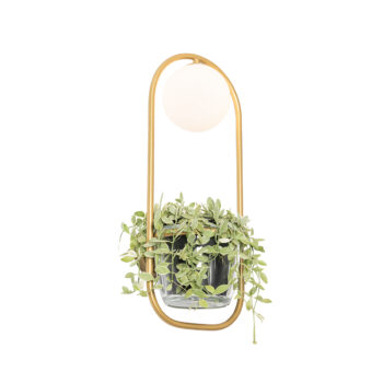 Art Deco nástenná lampa zlatá s bielym sklom - Isabella