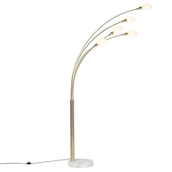 Art Deco stojaca lampa zlatá 5-svetlo - Sixties Marmo