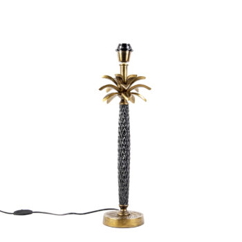 Art Deco stolná lampa bronzová s čiernou bez tienidla - Areka