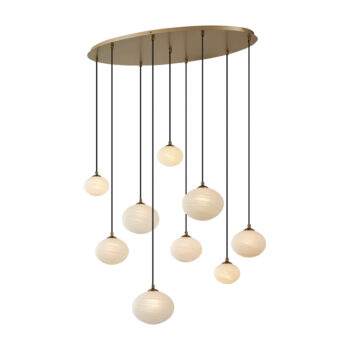 Art Deco závesná lampa zlatá s opálovým sklom 9-svetiel - Yani