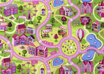 Associated Weavers, Detský kusový koberec cesty Sweet Town, 95x133, viacfarebná, detská izba