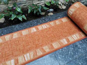Associated Weavers, Protišmykový behúň na mieru Linea 80, šíre 67 cm, oranžová, chodba / predsieň