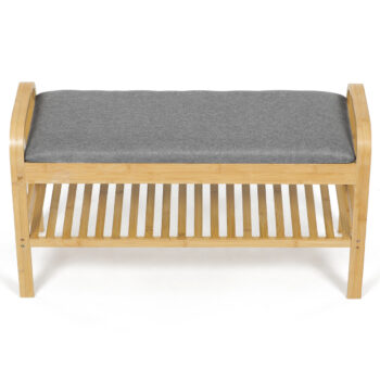 Autronic DR-N1016 GREY2 Botník s taburetom, 91 x 51 x 34 cm