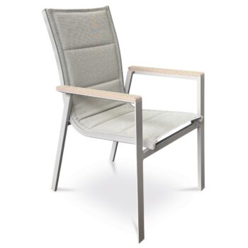 Autronic Záhradná stolička, hliník, textil, sivá,AZ C-S1110 GREY