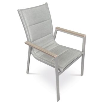Autronic Záhradná stolička, hliník, textil, sivá,AZ C-S1110 GREY