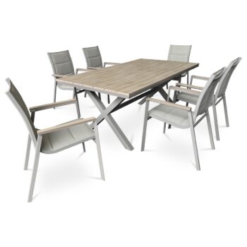 Autronic Záhradná stolička, hliník, textil, sivá,AZ C-S1110 GREY