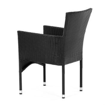 Autronic Záhradná stolička, kov, polyratan, čierna, AZC-S2117 BK