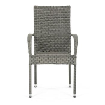 Autronic Záhradná stolička, kov, polyratan, sivá, AZ C-S2114 GREY