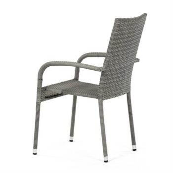 Autronic Záhradná stolička, kov, polyratan, sivá, AZ C-S2114 GREY