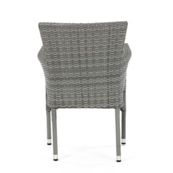 Autronic Záhradná stolička, kov, polyratan, sivá,AZC-S2118 GREY