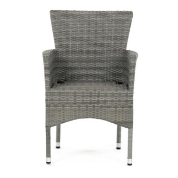 Autronic Záhradná stolička, kov, polyratan, sivá,AZC-S2118 GREY
