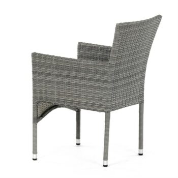 Autronic Záhradná stolička, kov, polyratan, sivá,AZC-S2118 GREY