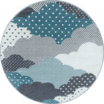 Ayyildiz, Detský kusový koberec Bambi 820 blue kruh, 120x120 (priemer) kruh, modrá, detská izba