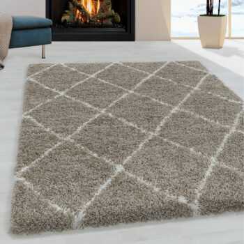 Ayyildiz, Kusový koberec Alvor Shaggy 3401 beige, 160x230, béžová, obývacia izba