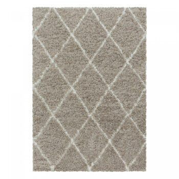 Ayyildiz, Kusový koberec Alvor Shaggy 3401 beige, 200x290, béžová, obývacia izba