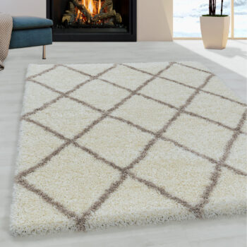 Ayyildiz, Kusový koberec Alvor Shaggy 3401 cream, 80x150, biela, obývacia izba