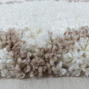 Ayyildiz, Kusový koberec Alvor Shaggy 3401 cream kruh, 80x80 (priemer) kruh, biela, obývacia izba