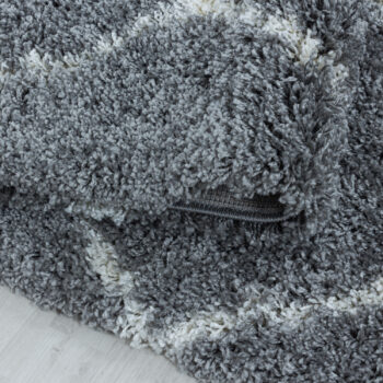 Ayyildiz, Kusový koberec Alvor Shaggy 3401 grey kruh, 120x120 (priemer) kruh, šedá, obývacia izba